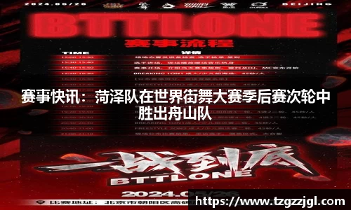 赛事快讯：菏泽队在世界街舞大赛季后赛次轮中胜出舟山队
